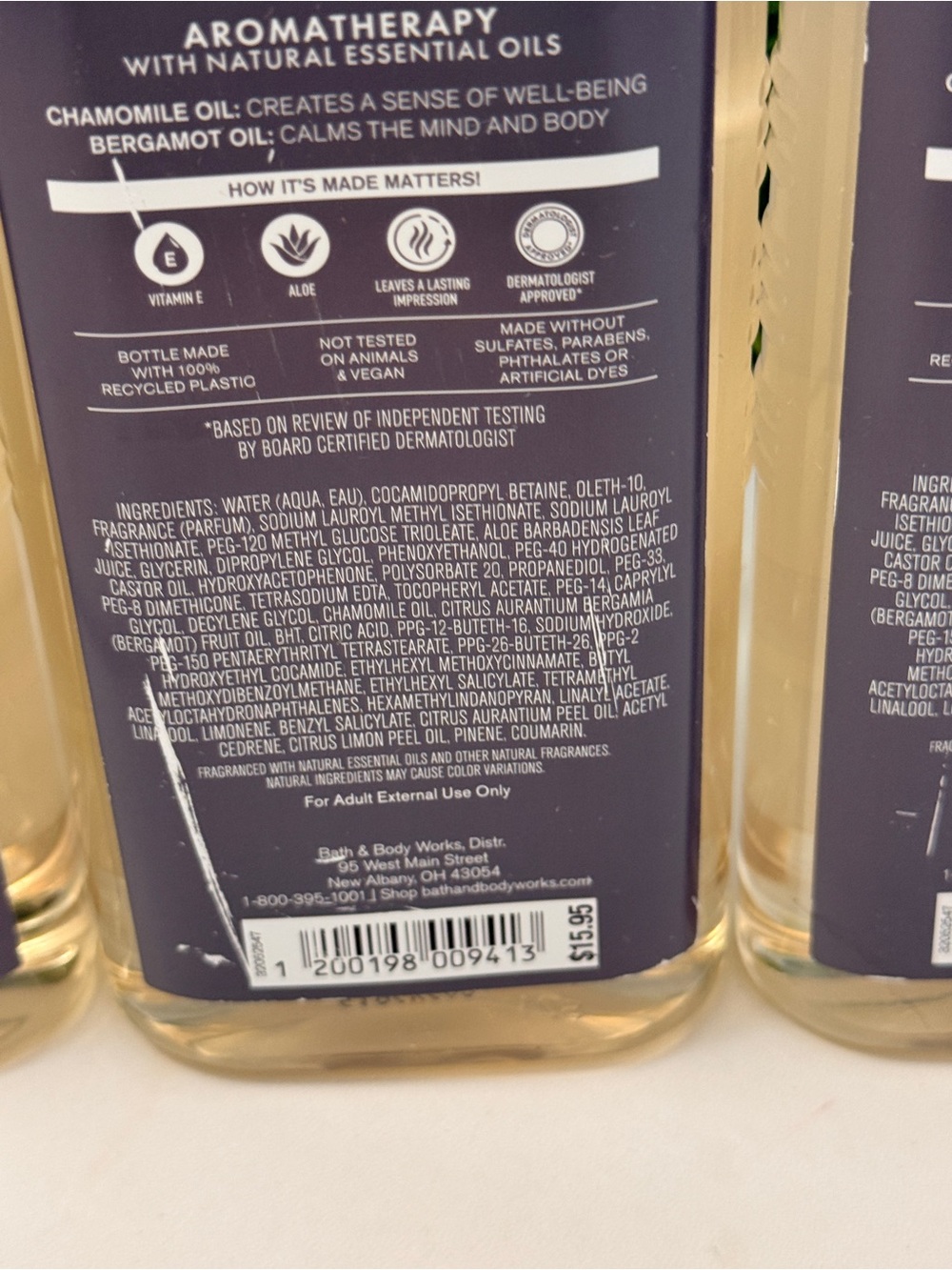 3x Bath & Body Works Sleep Black Chamomile Body Wash & Foam Bath - 10 oz - Picture 4 of 4
